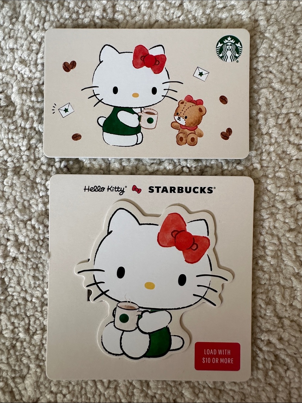 Starbucks Hello Kitty Gift Card Duo - White, Red & Green